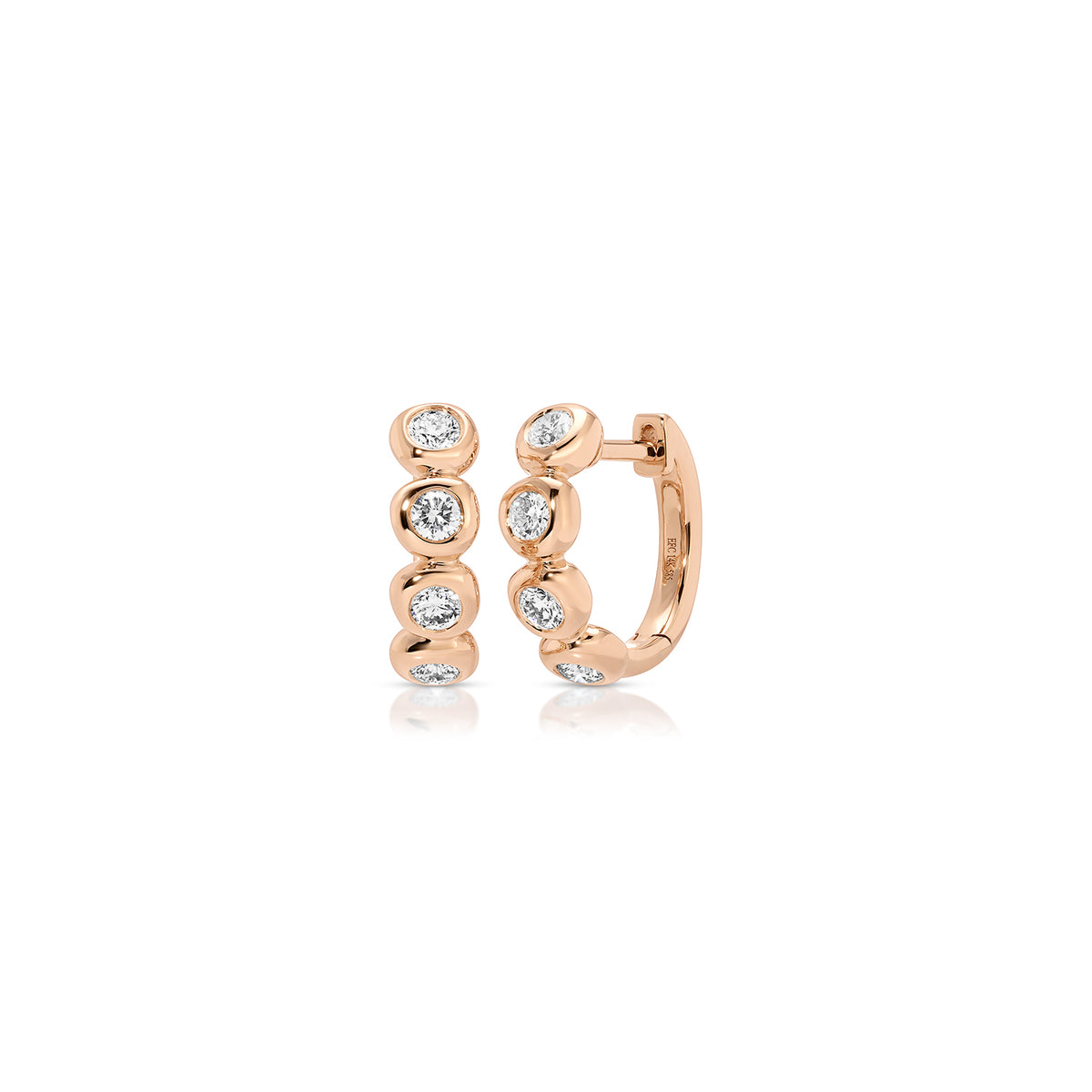 Diamond Pillow Huggie Earrings