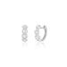 Diamond Pillow Huggie Earring in 14k white gold