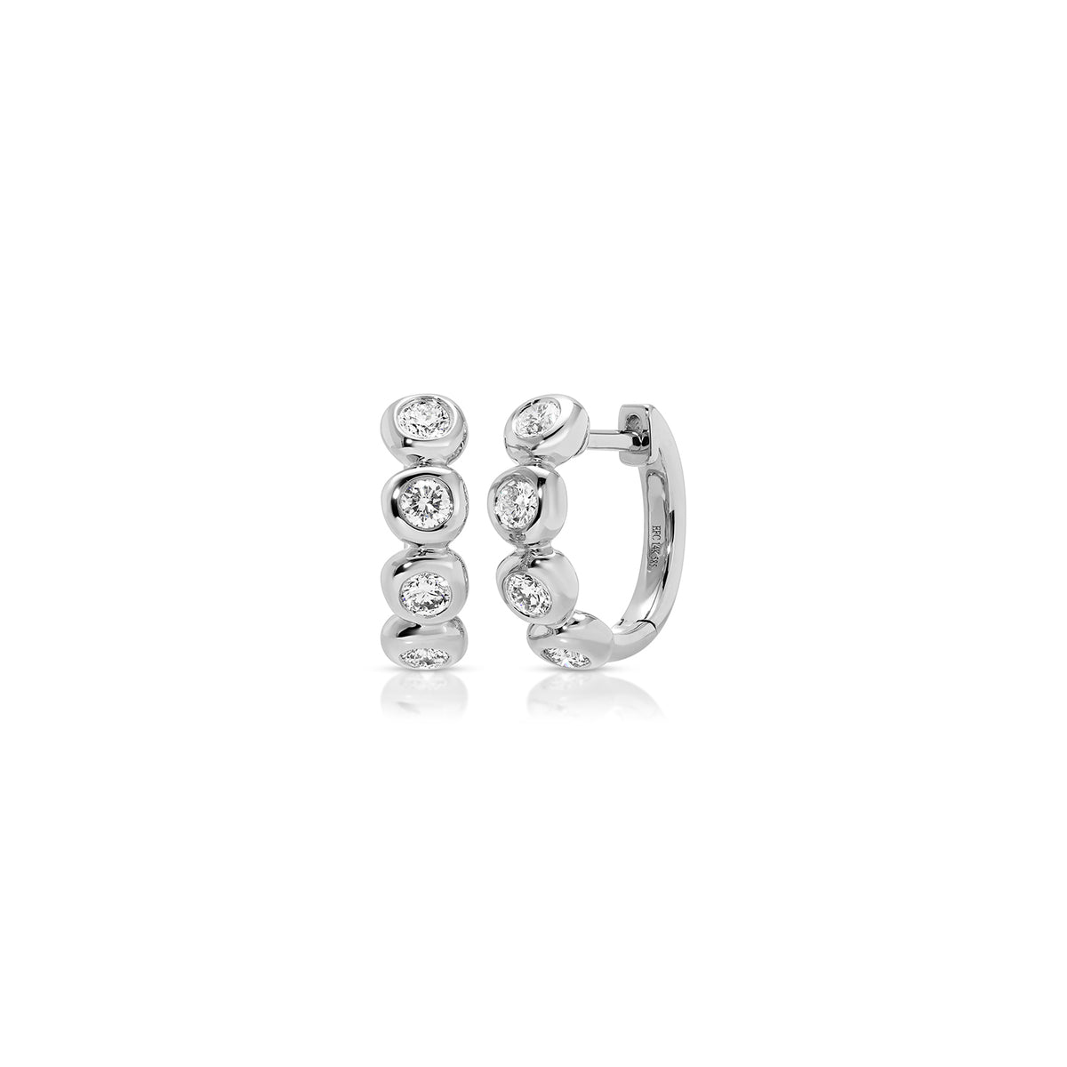 Diamond Pillow Huggie Earrings