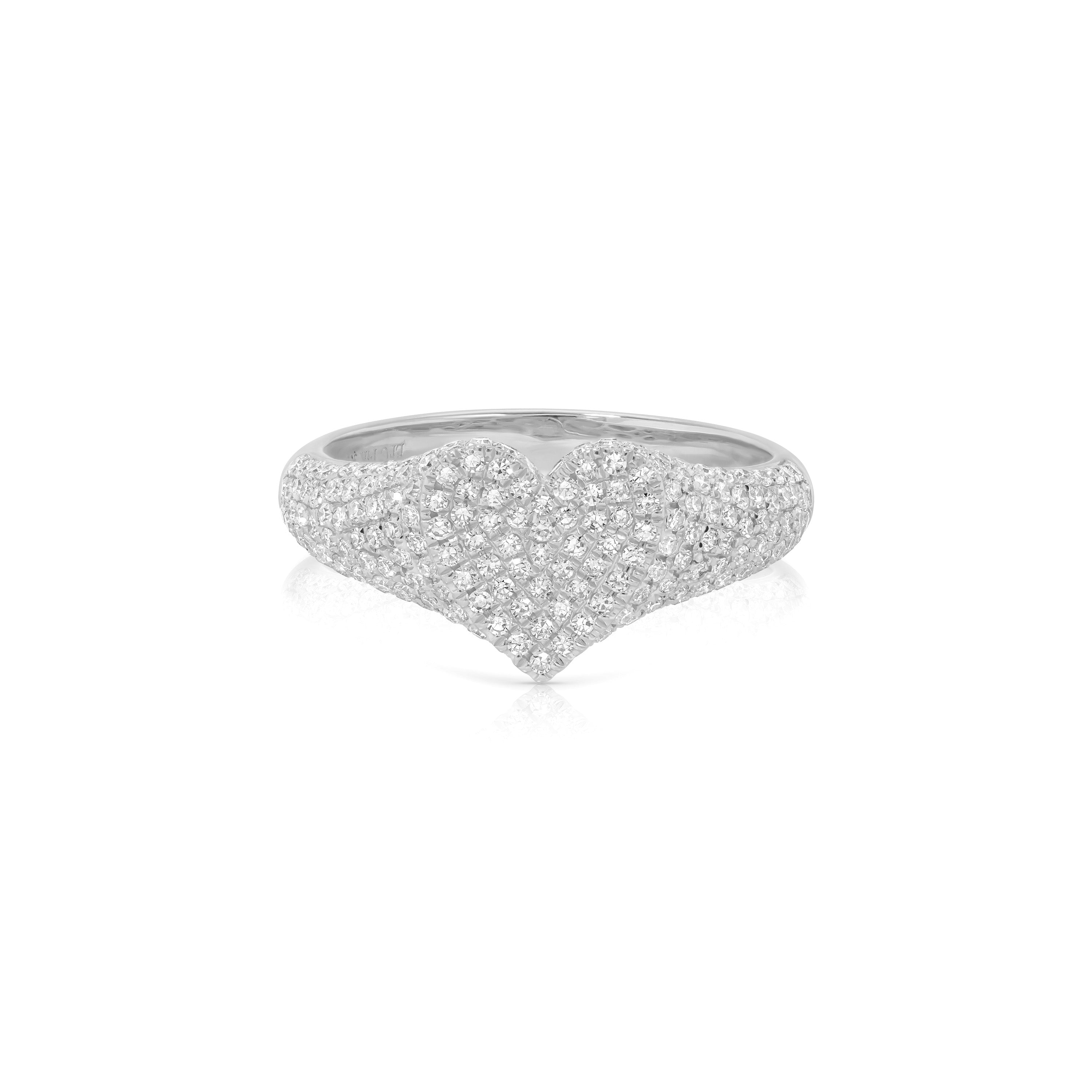 Diamond Heart Signet Ring