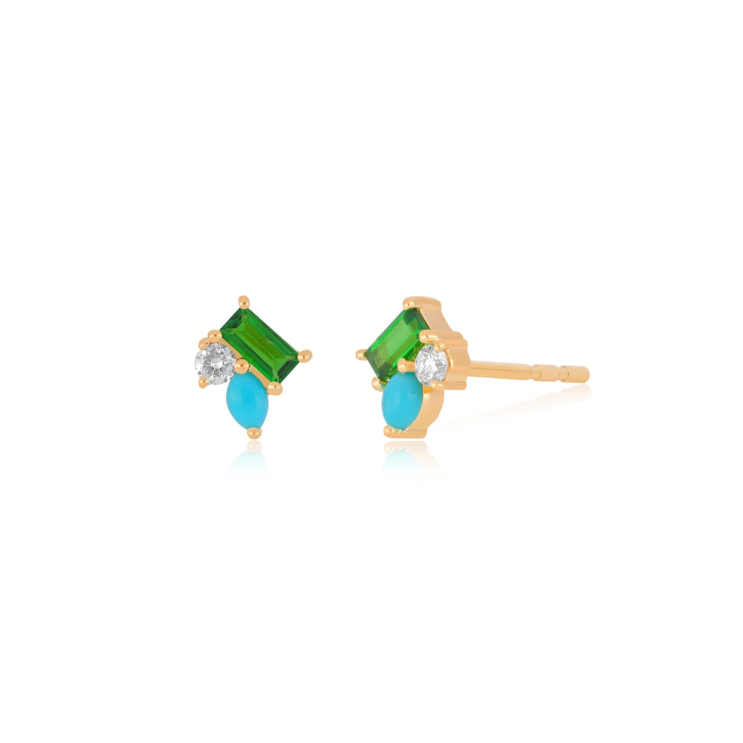 Triple Treasure Stud Earring