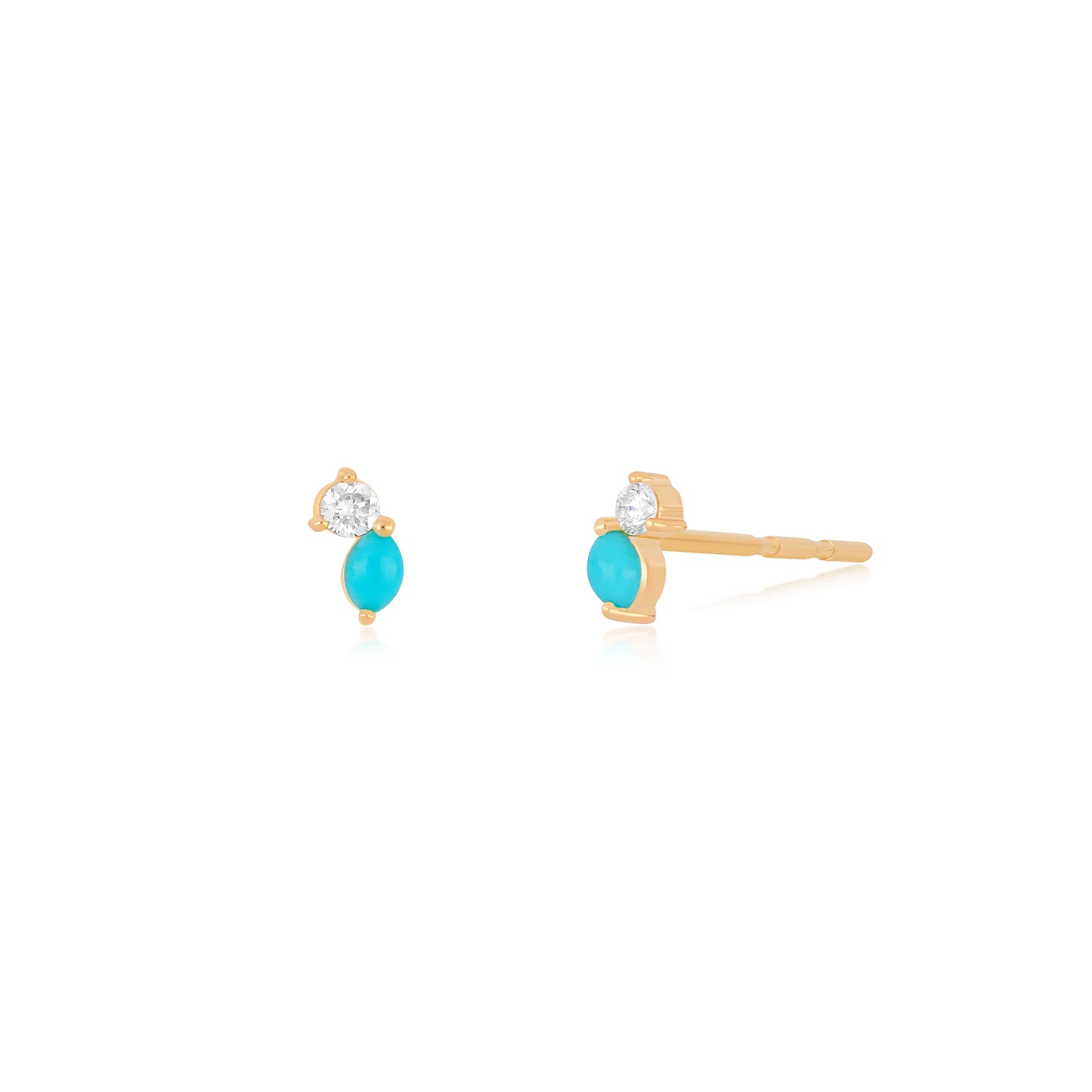Double Treasure Stud Earring in rose gold