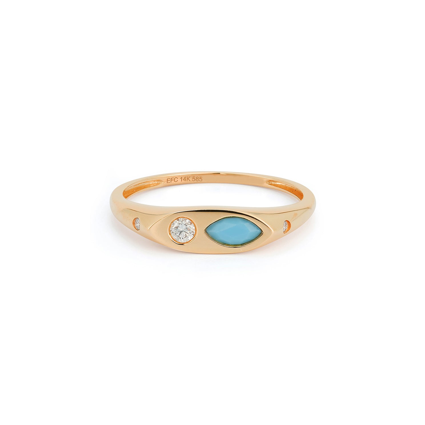 Diamond & Turquoise Treasure Ring in rose gold