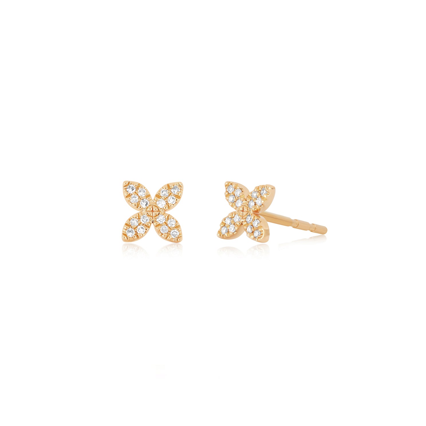 Diamond Blossom Stud Earring in rose gold