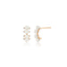 Diamond & Pearl Arc Stud Earring in rose gold