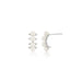 Diamond & Pearl Arc Stud Earring in white gold