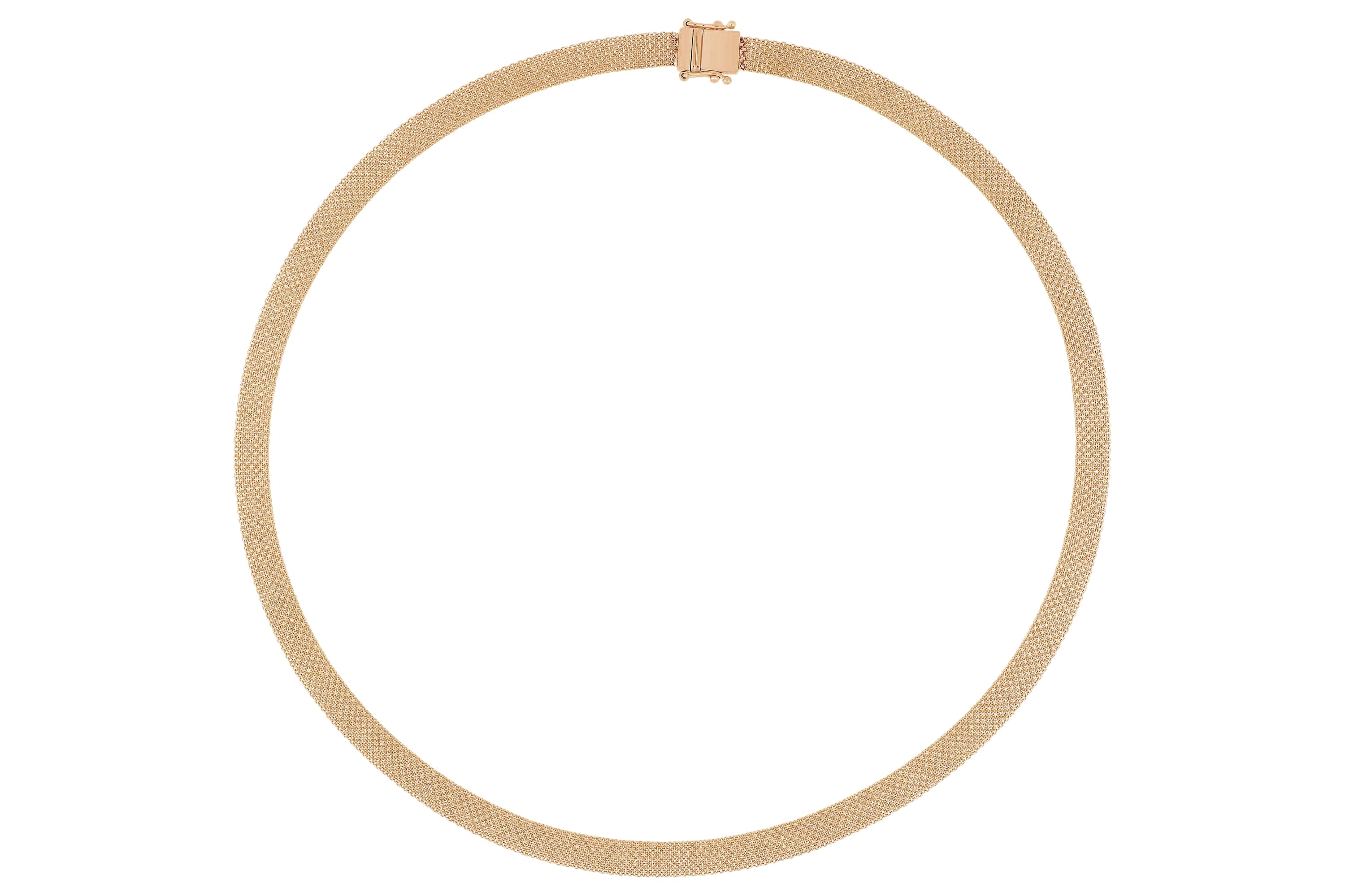 Gold Mesh Necklace in 14k rose gold