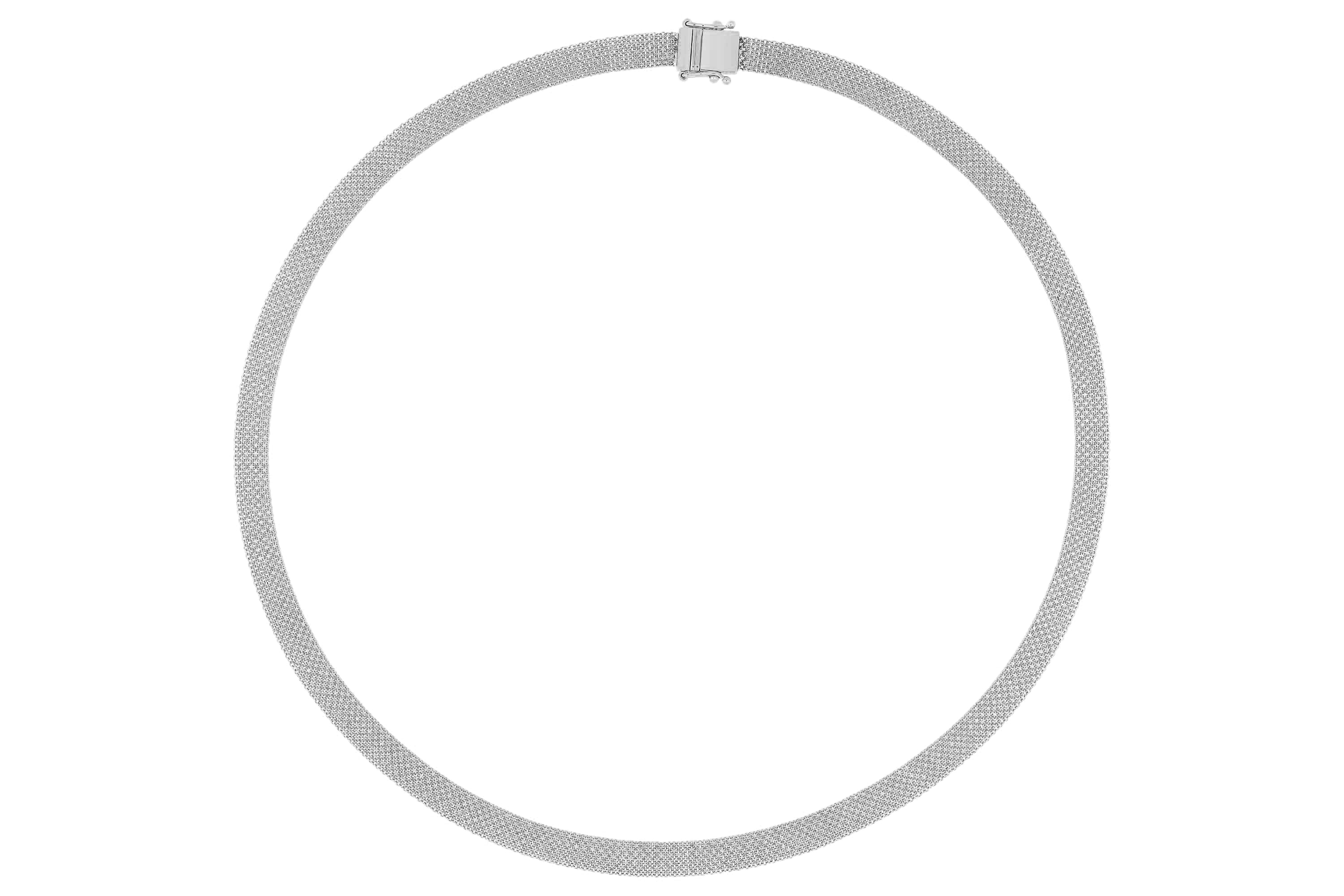 Gold Mesh Necklace in 14k white gold