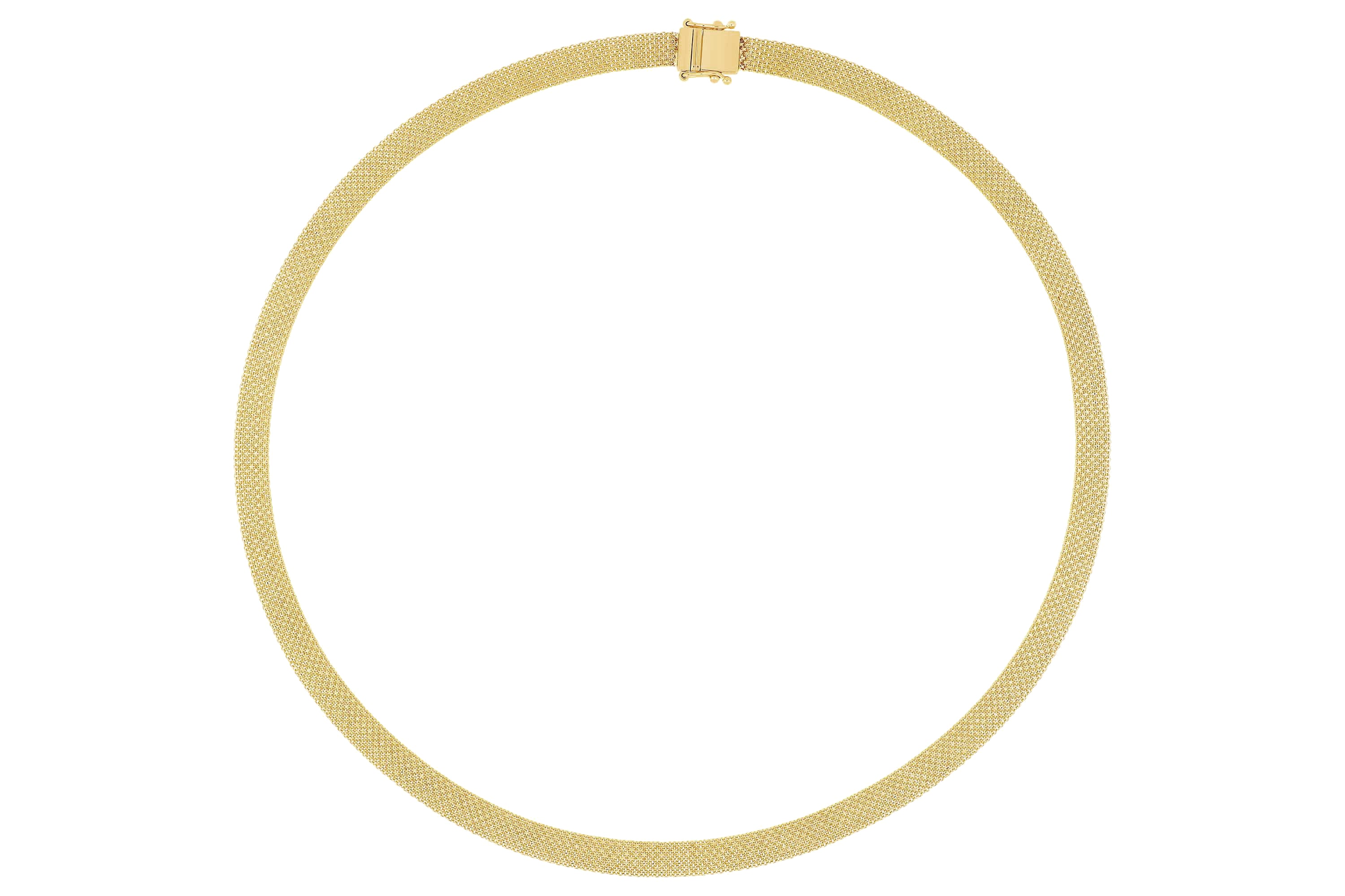 Gold Mesh Necklace in 14k yellow gold