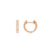 Gold Fluted Mini Huggie Earring in 14k rose gold