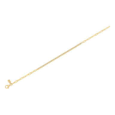 Diamond Segment Mini Link Bracelet in 14k yellow gold