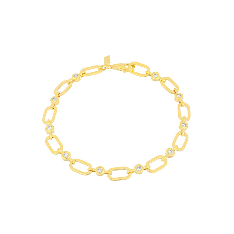Diamond Pillow Jumbo Link Chain Bracelet