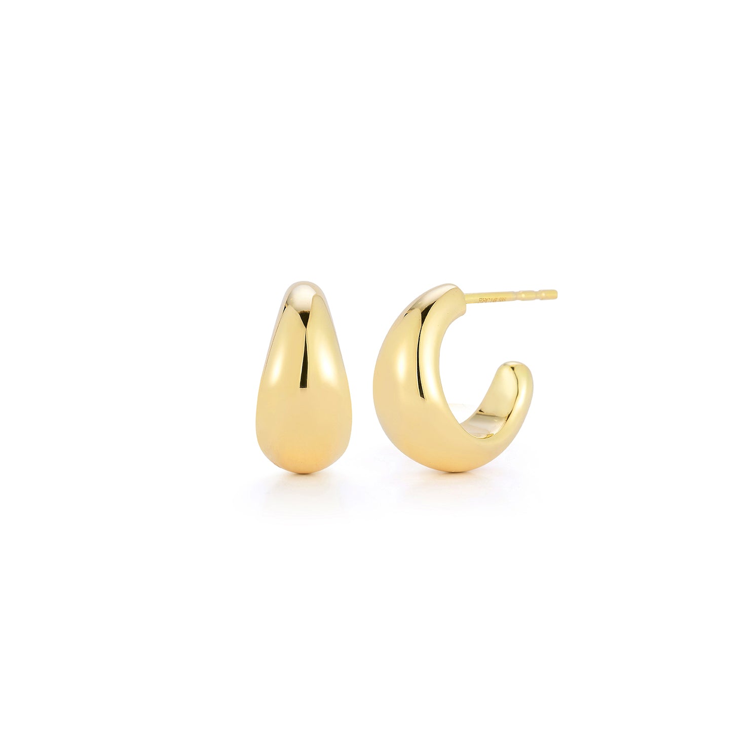 Gold Jumbo Dome Huggie Earrings | 14k Gold | EF Collection — EF Collection®
