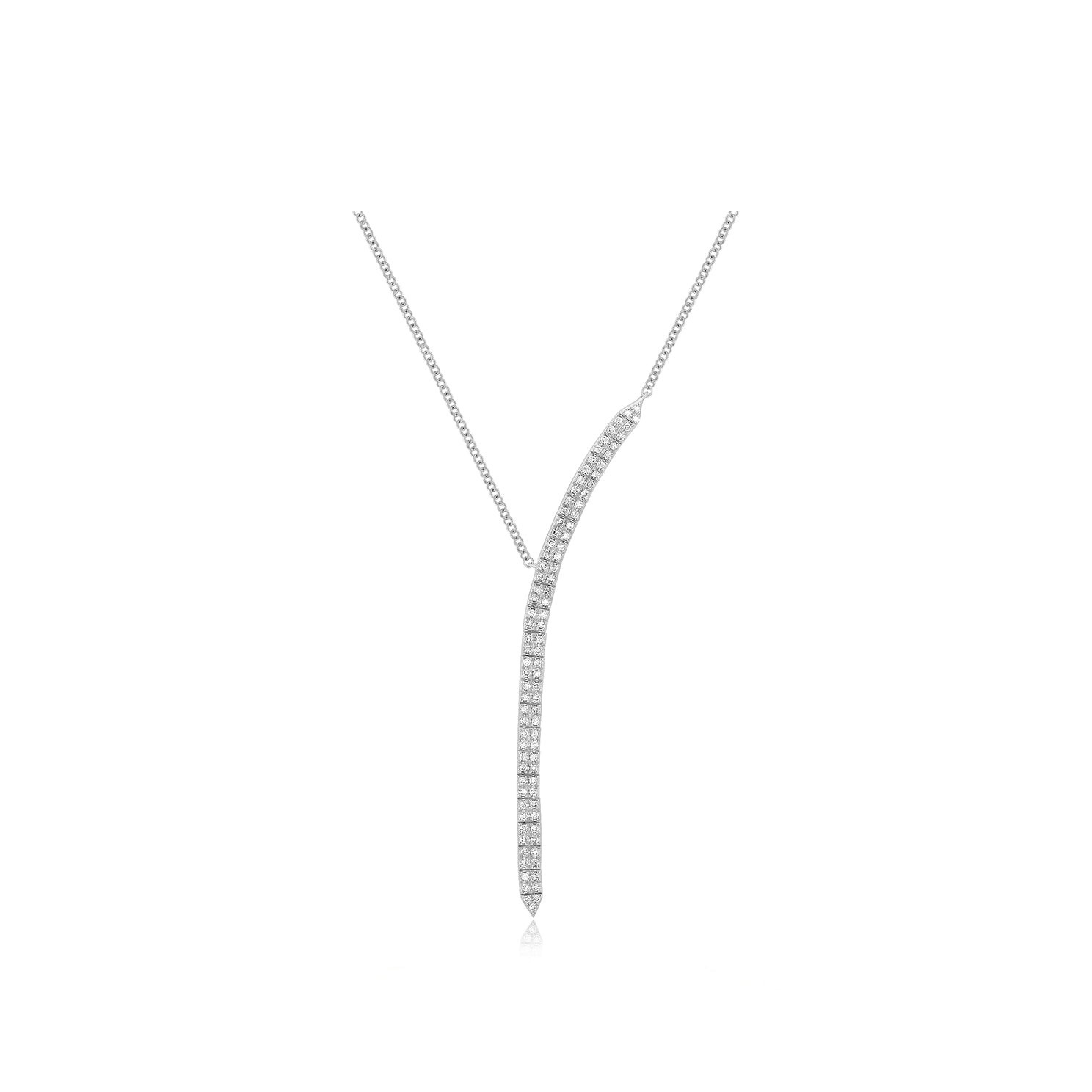 Diamond Double Row Waterfall Necklace in 14k white gold