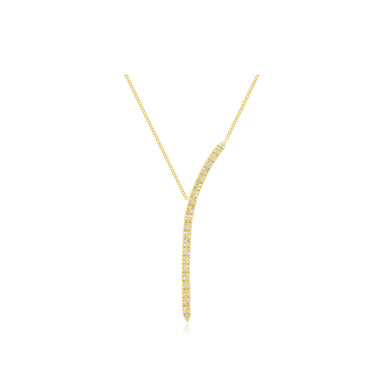 Diamond Double Row Waterfall Necklace in 14k yellow gold