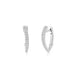 Diamond Pointed Huggie Earrings in 14 white gold