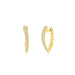 Diamond Pointed Huggie Earrings in 14k yellow gold