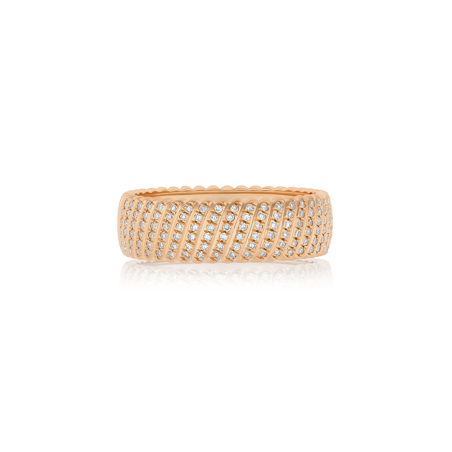 Diamond Jumbo Twist Ring in 14k rose gold