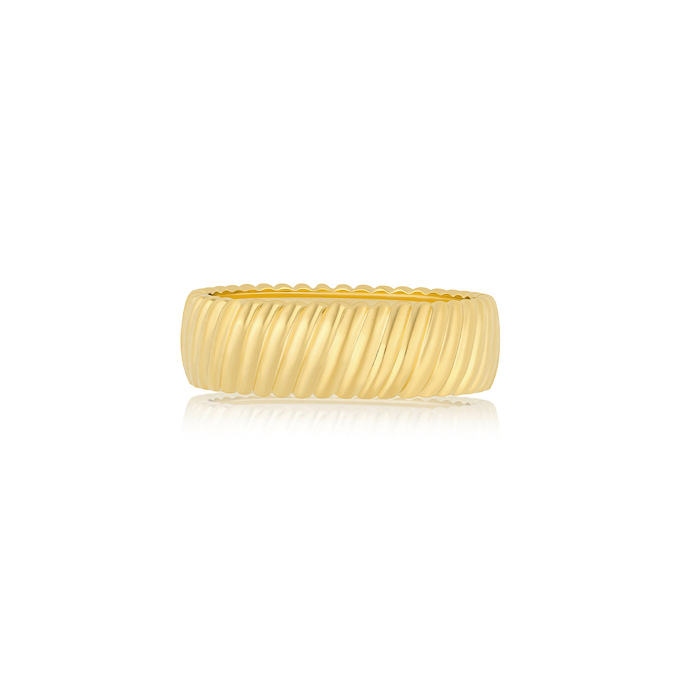 Diamond Jumbo Twist Ring in 14k yellow gold back side view