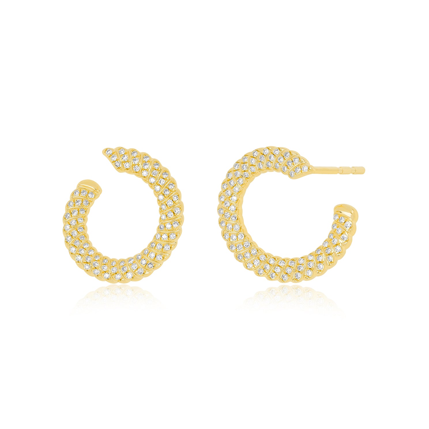 Diamond Twist Wrap Earrings in 14k yellow gold