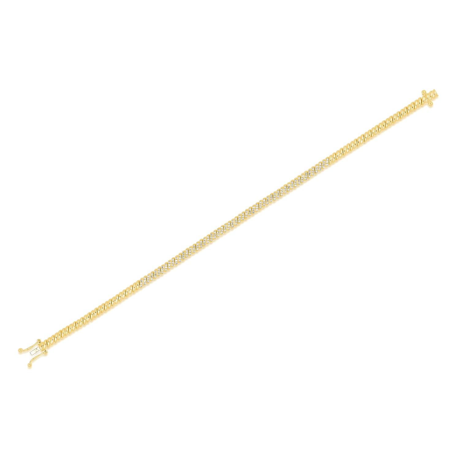 Diamond Twist Bracelet in 14k yellow gold