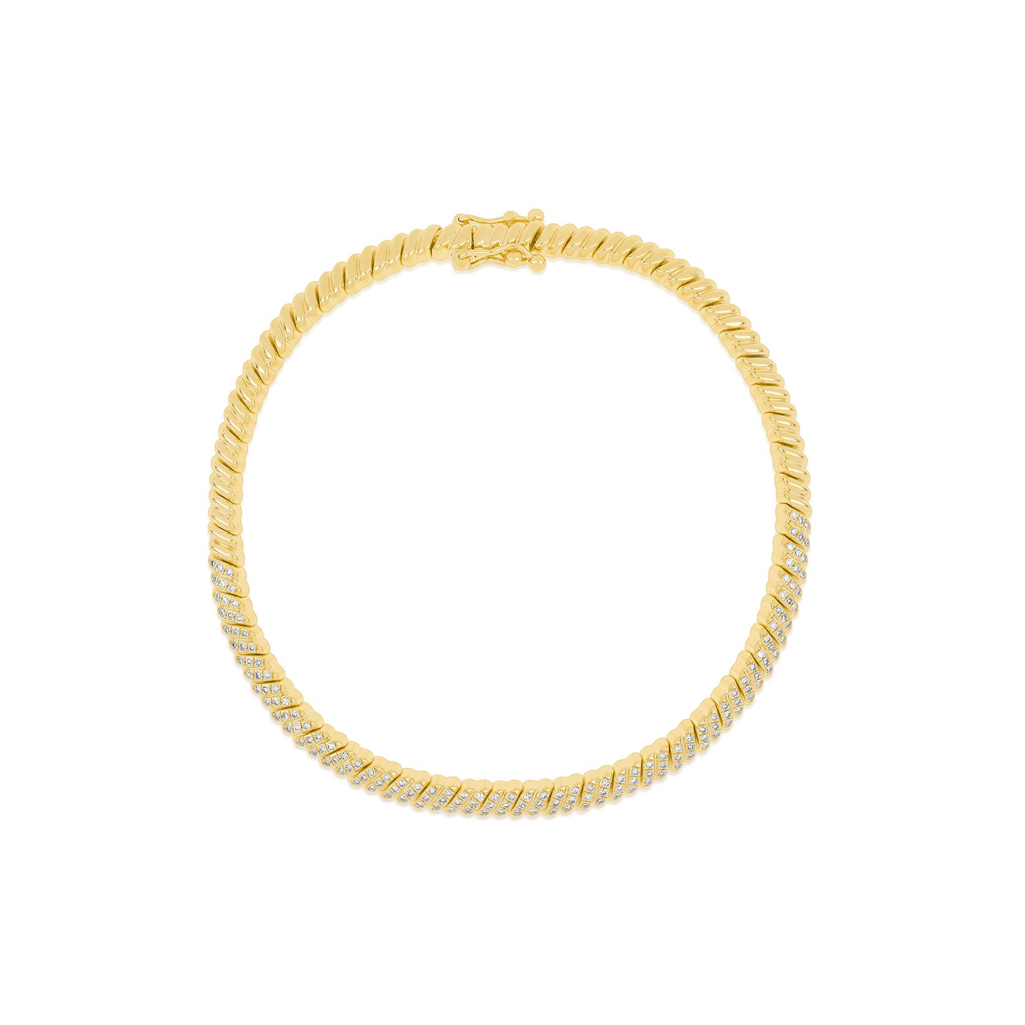 Diamond Twist Bracelet in 14k yellow gold