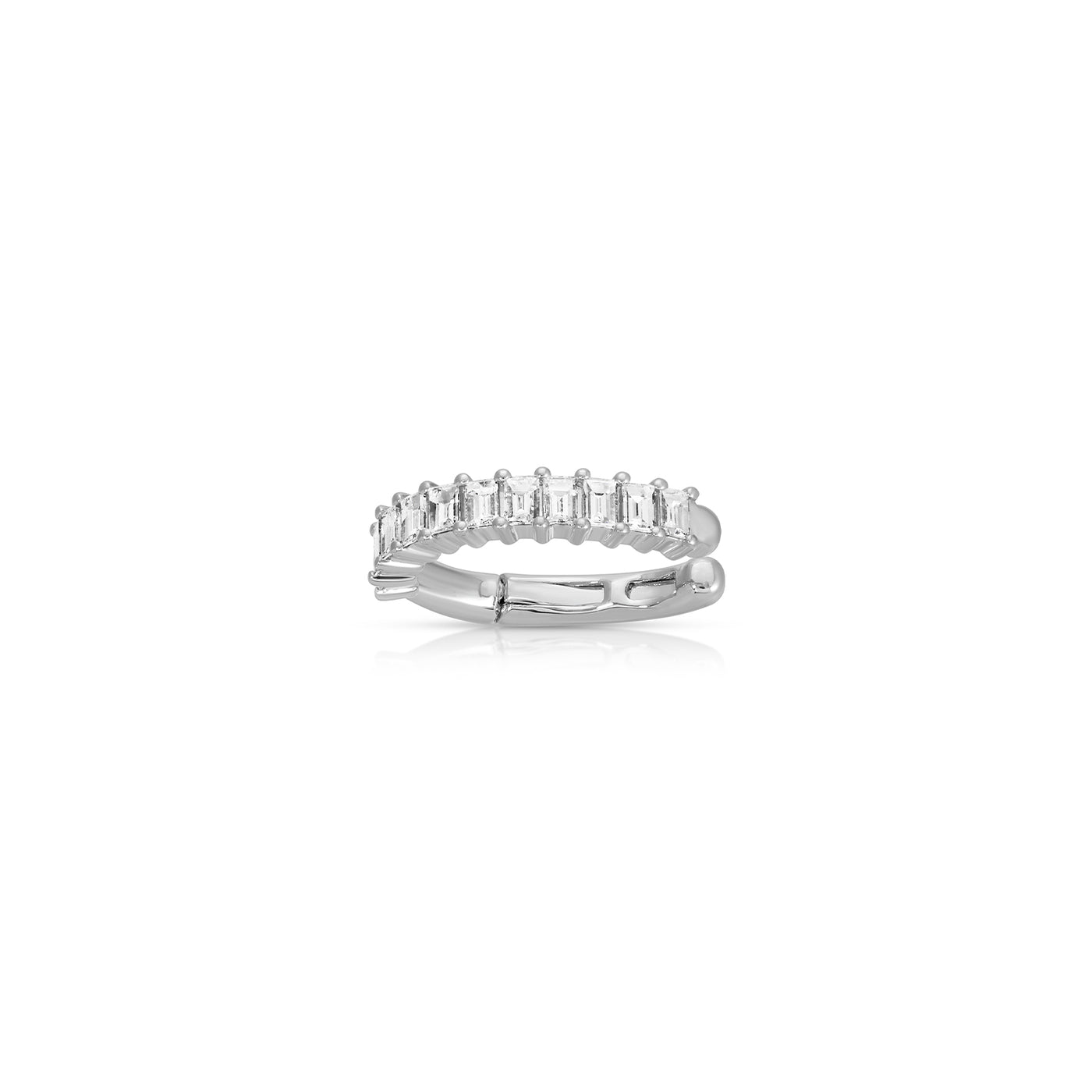 Prong Set Diamond Baguette Ear Cuff