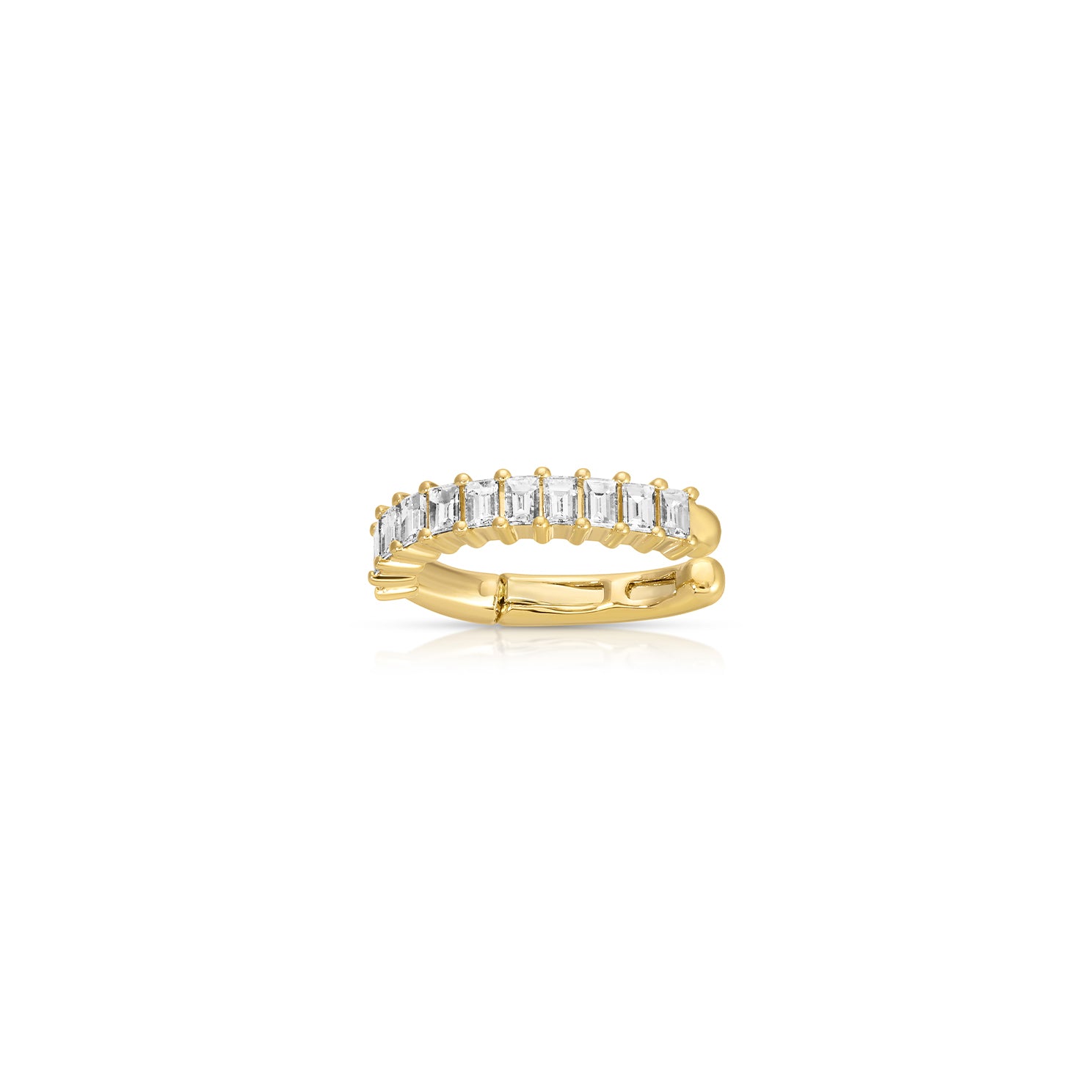 Prong Set Diamond Baguette Ear Cuff