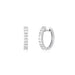 Prong Set Diamond Baguette Hoop Earrings in 14k white gold