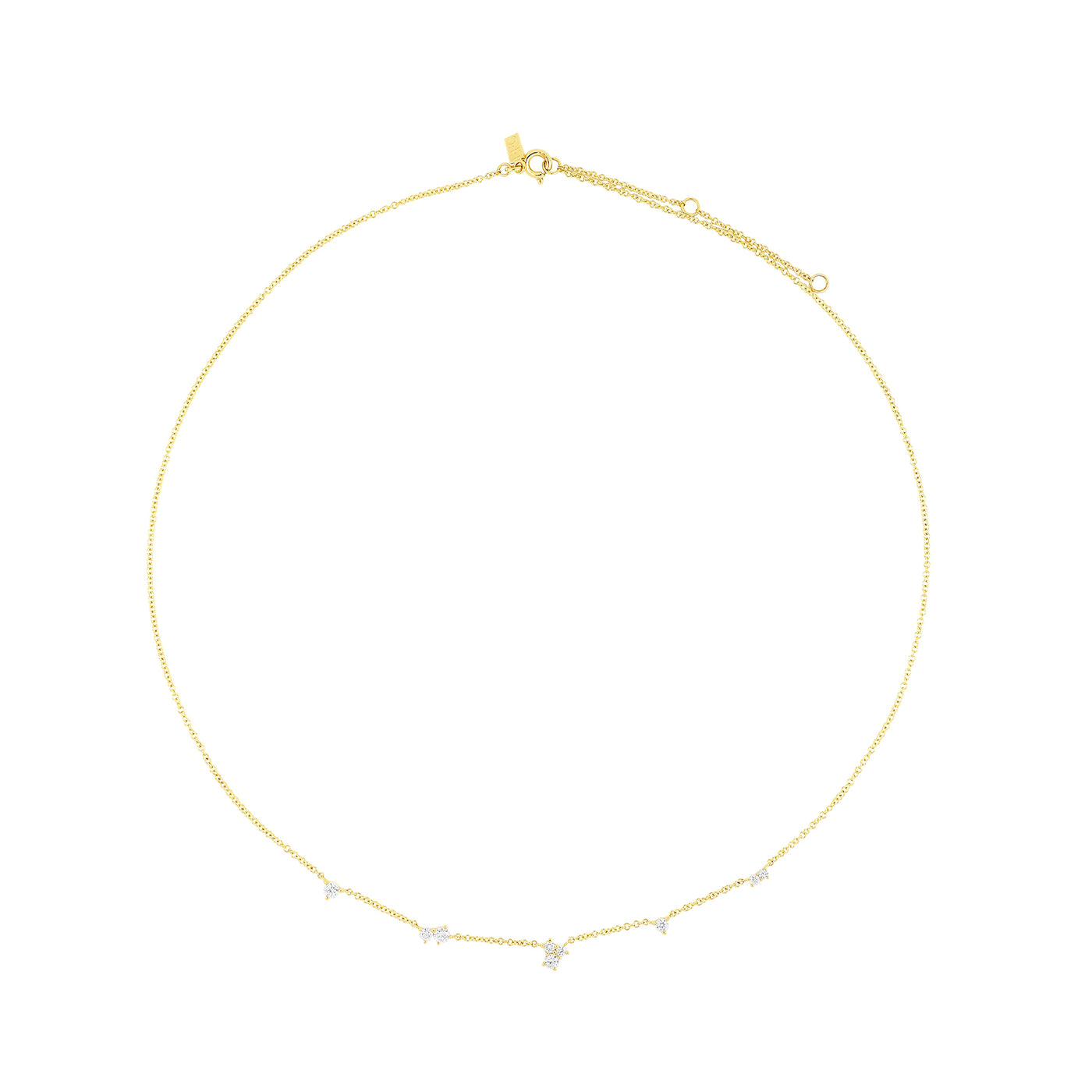 Multi Diamond Cluster Necklace