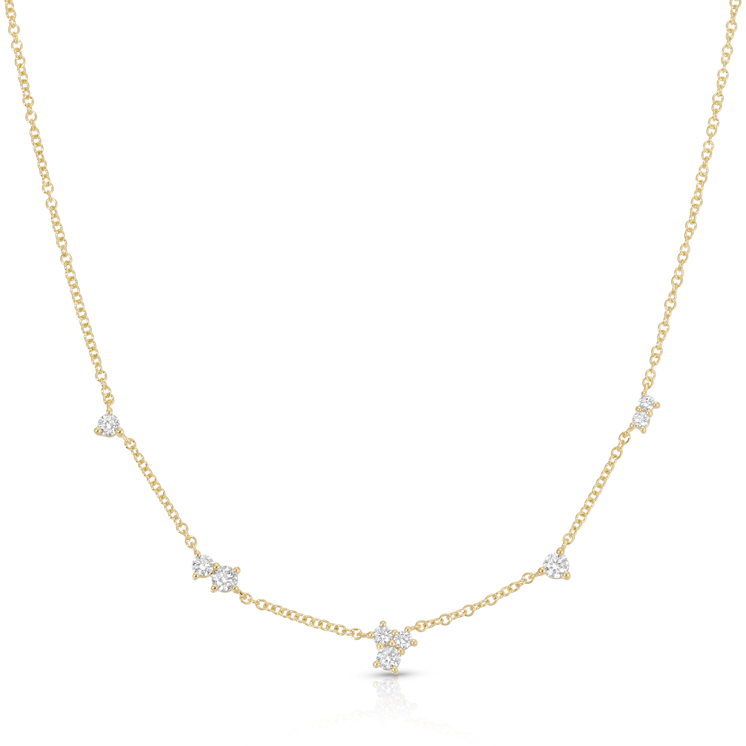 Multi Diamond Cluster Necklace