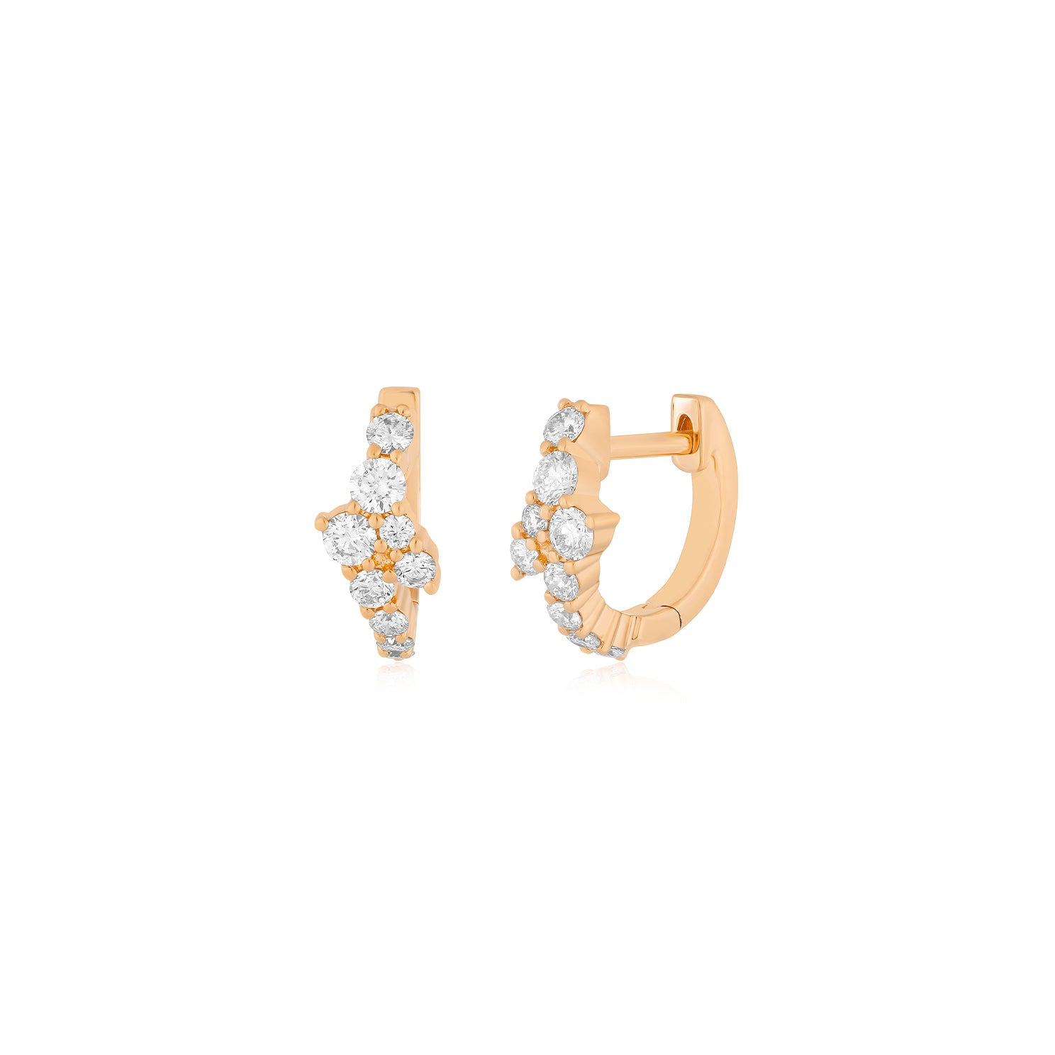 Diamond Cluster Mini Huggie Earring