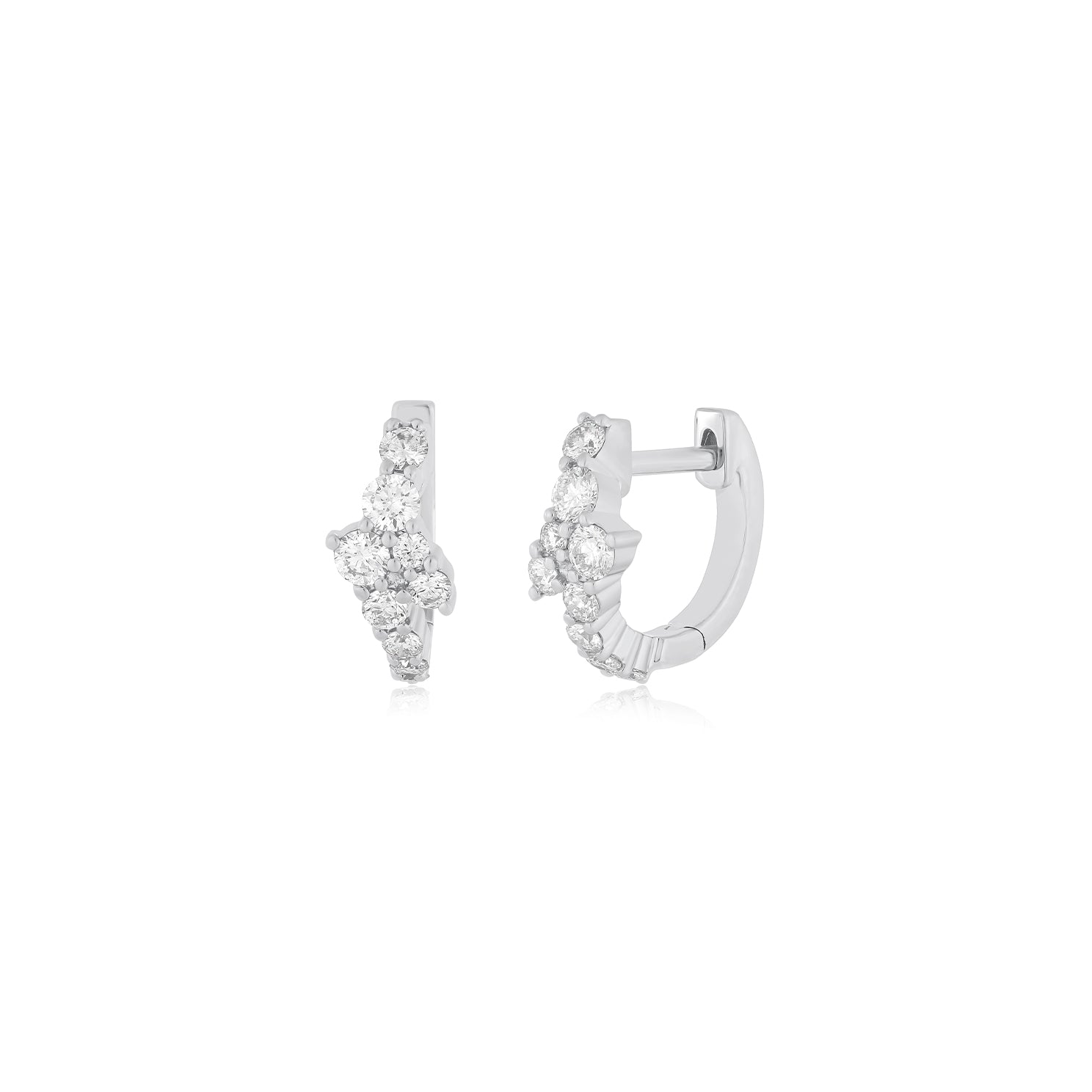 Diamond Cluster Mini Huggie Earring