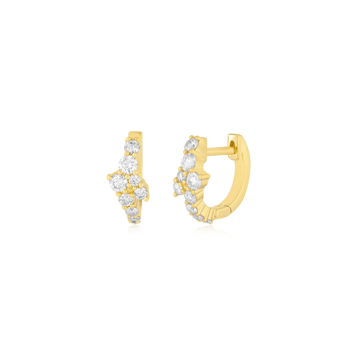 Diamond Cluster Mini Huggie Earring