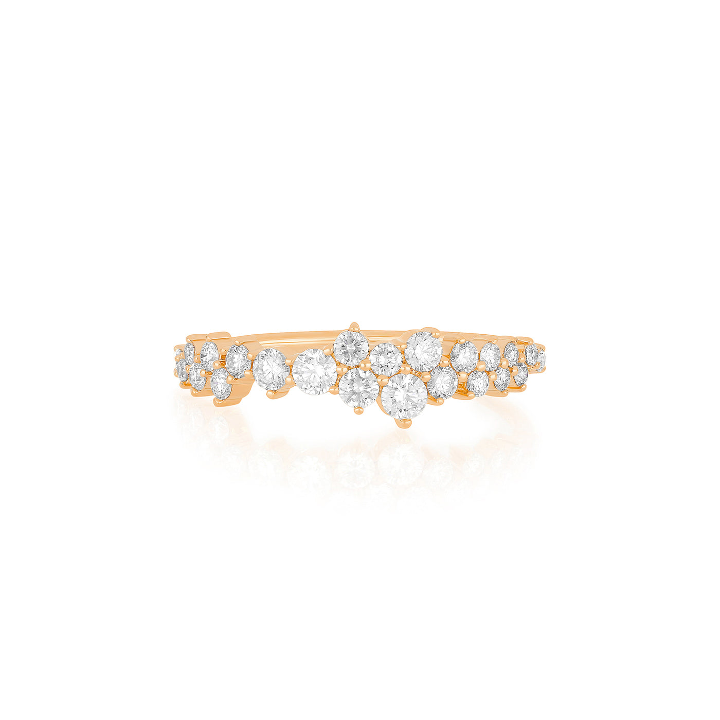 Diamond Cluster Ring in 14k rose gold