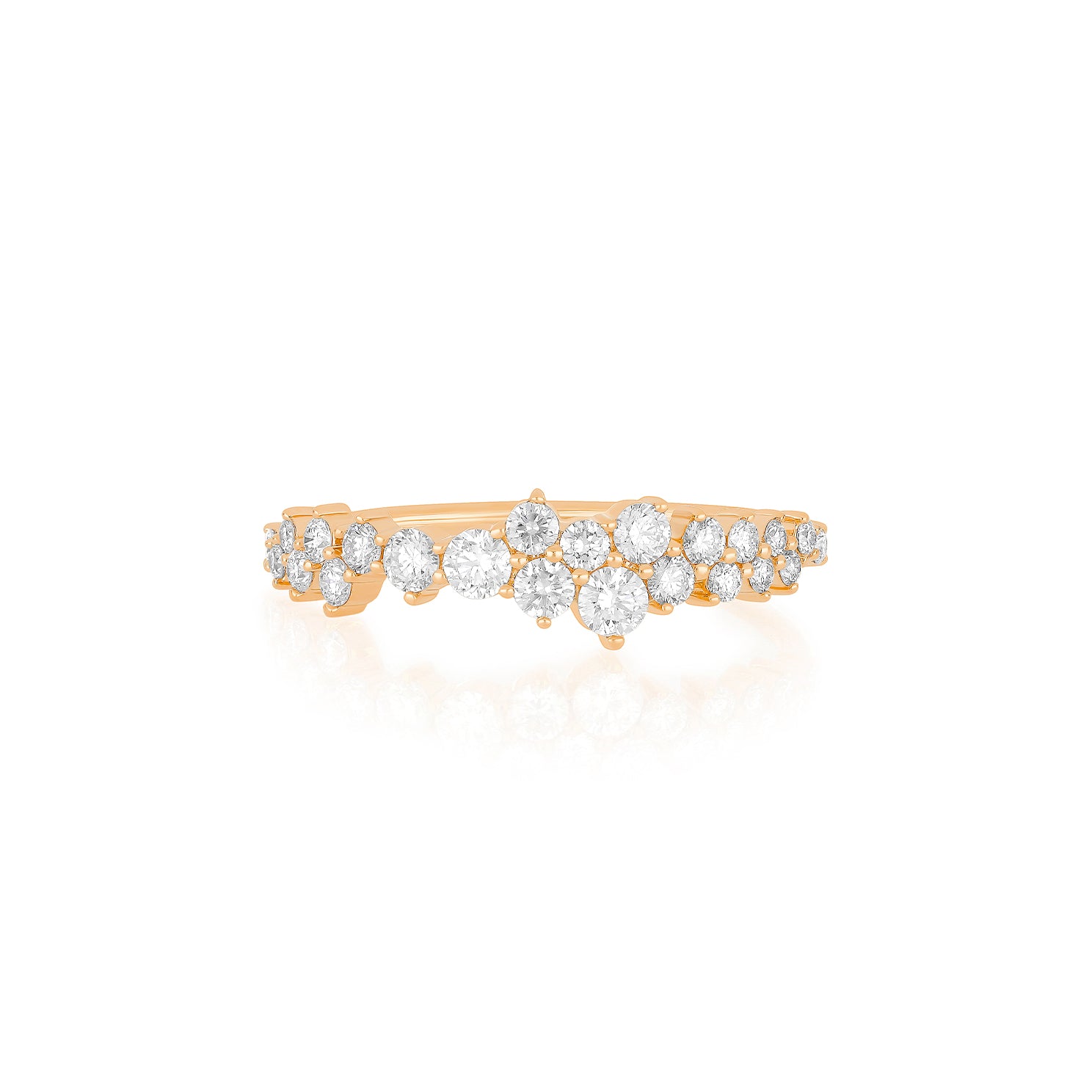 Diamond Cluster Ring in 14k rose gold