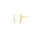 Prong Set Diamond Arc Stud Earrings in 14k yellow gold