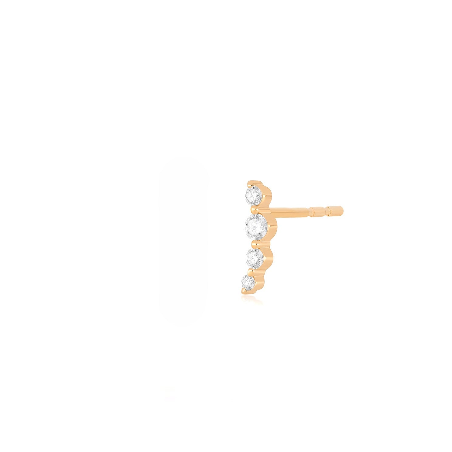 Prong Set Diamond Arc Stud Earring