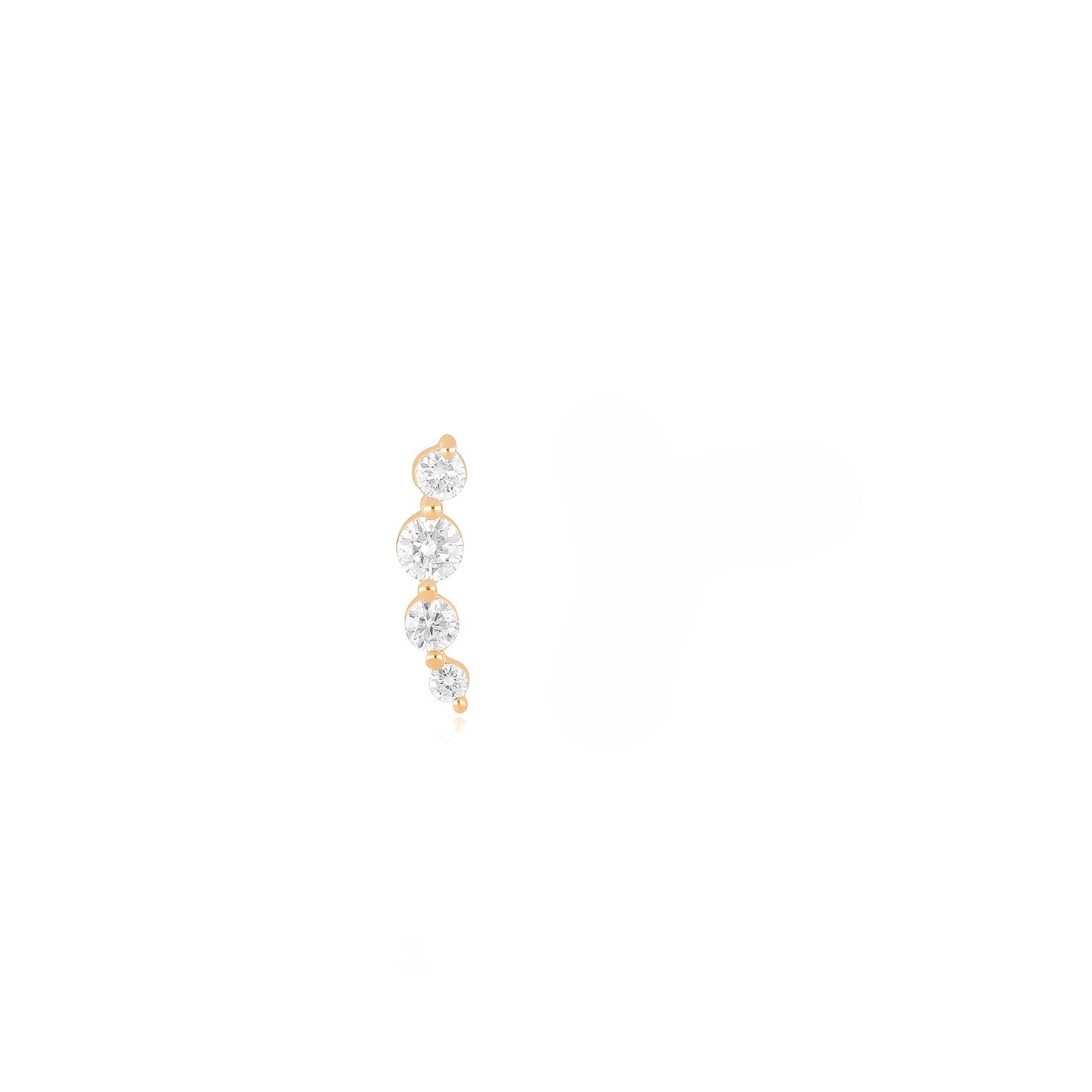Prong Set Diamond Arc Stud Earring