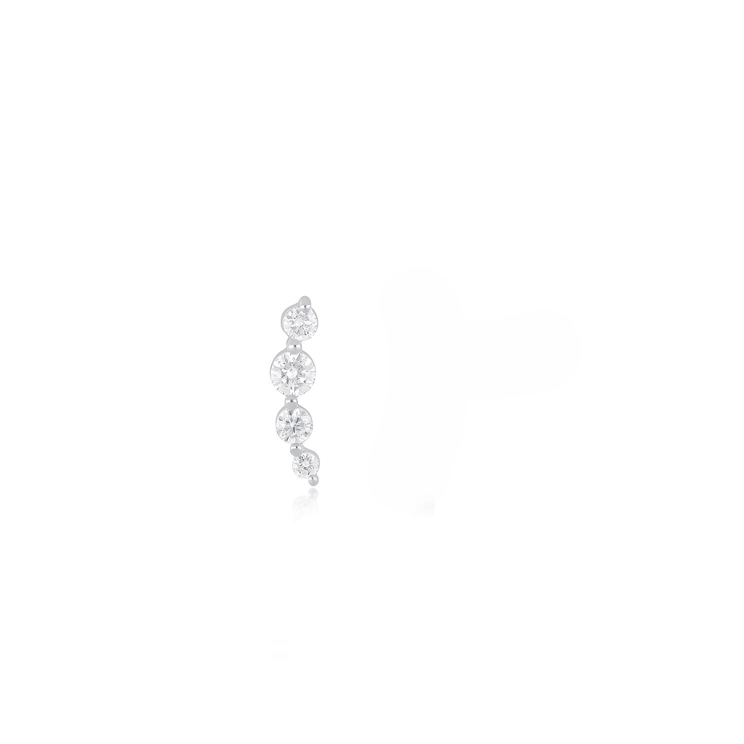 Prong Set Diamond Arc Stud Earring