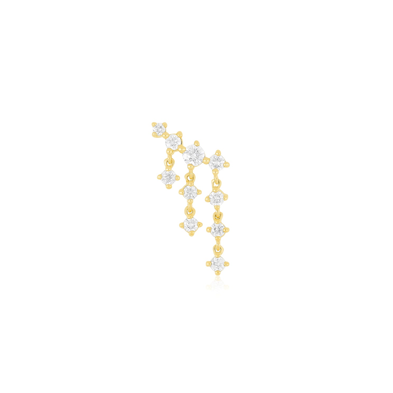 Diamond Drip Stud Earring in 14k yellow gold