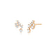 Diamond Cluster Dangle Stud Earring in 14k rose gold