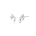 Diamond Cluster Dangle Stud Earring in 14k white gold