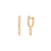 Prong Set Double Drop Huggie Earrings in 14k rose gold