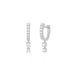 Prong Set Double Drop Huggie Earrings in 14k white gold