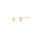 Bezel Set Diamond Pear Stud Earrings in 14k rose gold