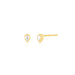 Bezel Set Diamond Pear Stud Earrings in 14k yellow gold
