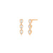 Bezel Set Triple Diamond Pear Stud Earrings in 14k rose gold