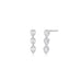 Bezel Set Triple Diamond Pear Stud Earrings in 14k white gold
