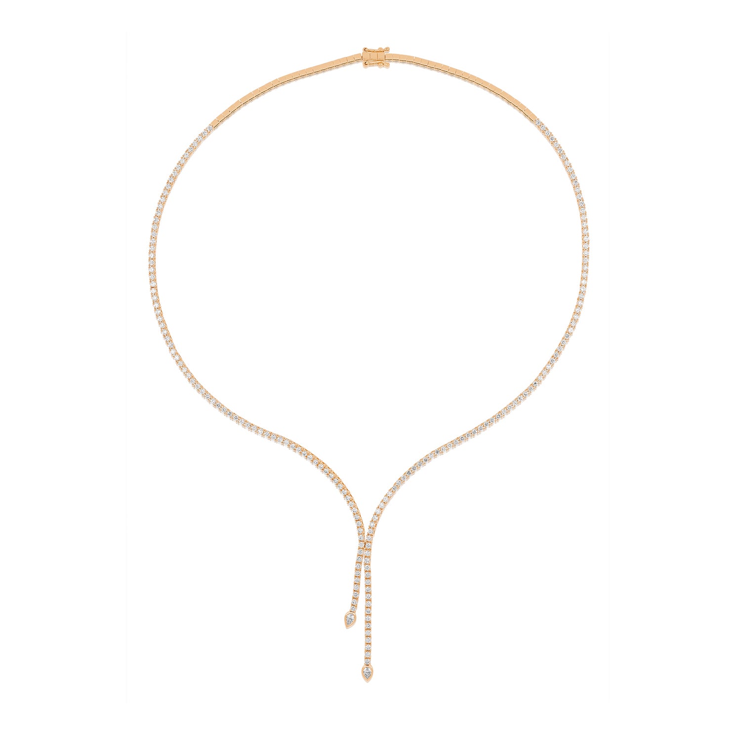 Diamond Lily Necklace in 14k rose gold